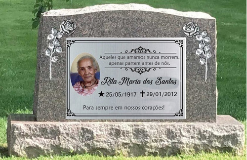 Placa De Jazigo Túmulo Cemitério Homenagem Falecido