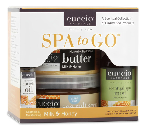 Set De Cuidado De La Piel Cuccio Spa To Go Milk & Honey, 4 U