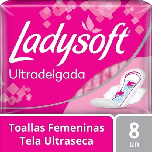 Toalla Femeninas Ladysoft Ultra Fina Seca 8u Pack 6 Unid 