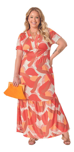 Vestido Longo Plus Size Estampado 201354