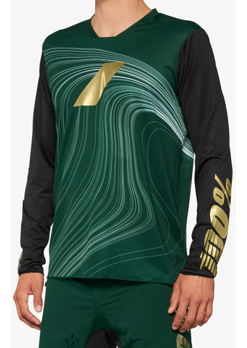 Polera Mtb R-core-x Le Forest Green Manga Larga 100%