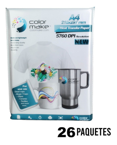 Imagen 1 de 1 de 2600 Hojas Papel De Sublimacion Sublimar A4 Color Make Light