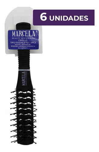 Cepillo Para Peluquería Tipo Esqueleto Marcela - 6 Unidades