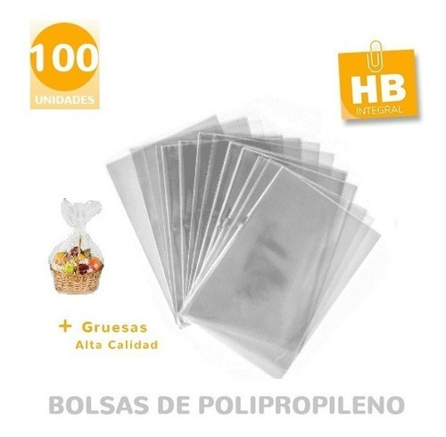 Imagen 3 de 6 de Bolsas Polipropileno Transparente Cristal 30x40 Cm X100 Un