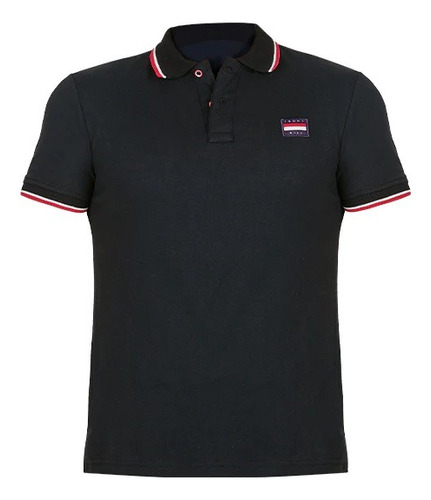 Playera Caballero Tipo Polo Tommy Hill Negro 607-61