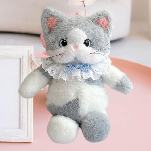 Mochila De Mochila De Gato De Peluche Lindo Mochila Gris