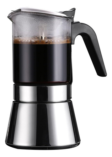 Cafetera Espresso Sixaquae, Vidrio Y Acero Inox, Cap 160 Ml