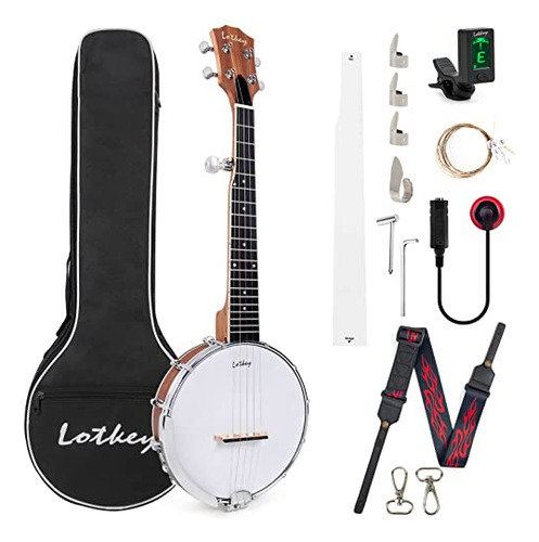 Banjo - Banjo Tenor De 5 Cuerdas De 26 Pulgadas, Lotkey Mini