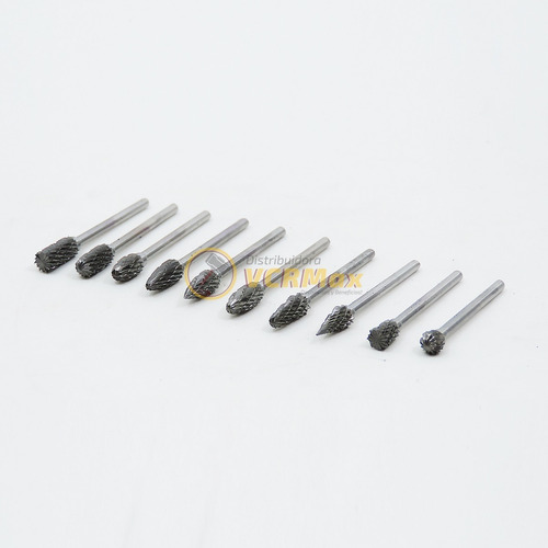 Imagen 7 de 10 de Fresa Lima Rotativa Metal Duro Para Taladro Doble Corte X 10