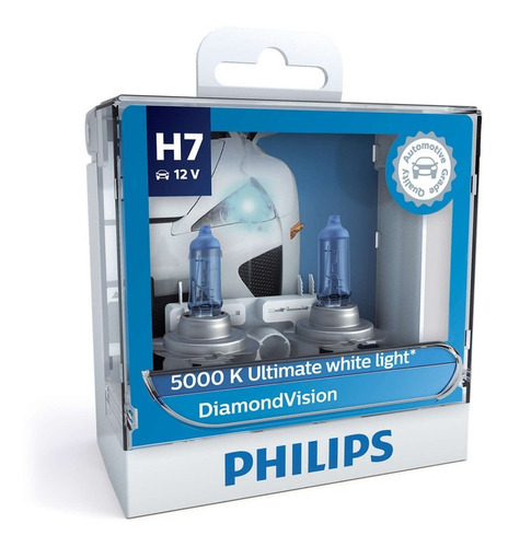  Lâmpadas Philips Diamond Vision 5000k H7 ( C/ Validação )