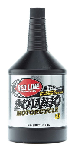 Red Line 42504 20w-50 Motorcycle Oil - 1 Quart Bottle, 4 Pac