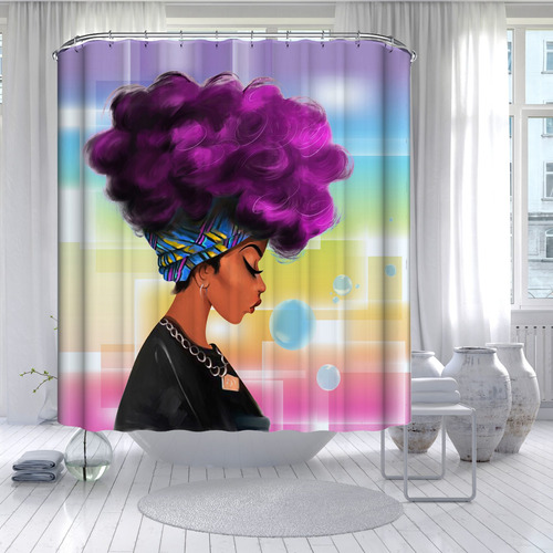 Cortinas De Baño Impermeables, Chicas Africanas, 180x180cm