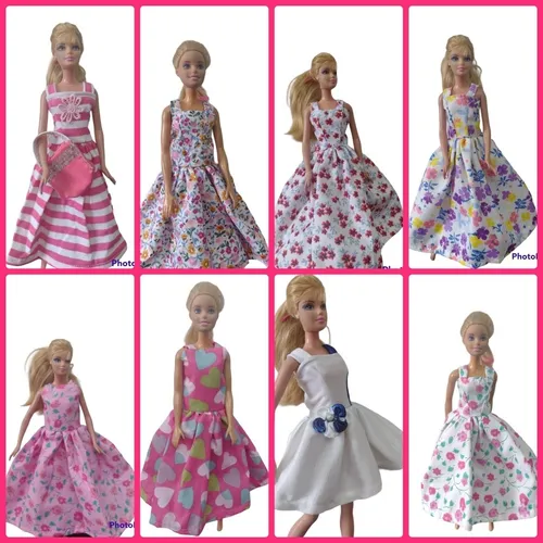 Lote 5 Vestidos Casuales Para Mu eca Barbie O Similar