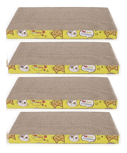 Packx 4 Rascador De Carton Para Gato  + Catnip Hierba Gatera