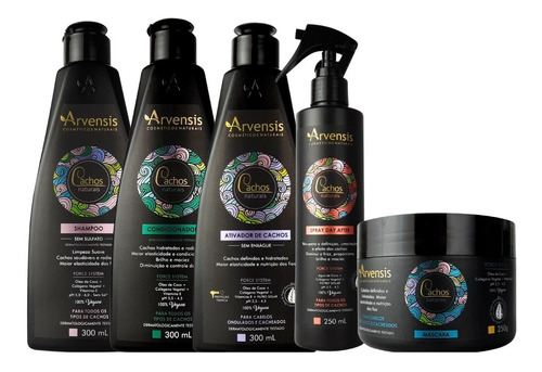 Kit Arvensis Cachos Sh. Cond Ativ.300ml Masc 250gr+day After