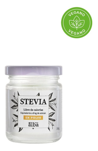 Stevia En Polvo C/cuchara Dosificadora 50 Gr Apicola El Alba