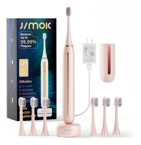 Jimok Cepillo De Dientes Electrico Sonico Para Adultos, Rosa