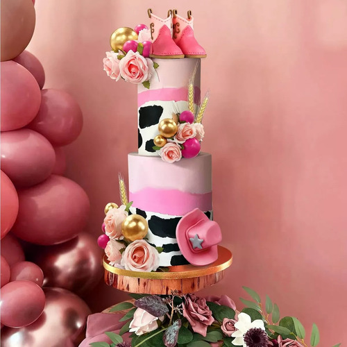 Toppers Para Pastel Cake Toppers Cumpleaños Letreros Pastel Color Rosa