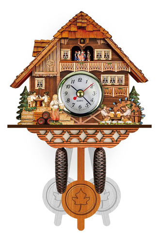 Reloj De Cuco De Madera Con Péndulo Antiguo Para Decoración.