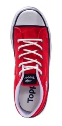 Zapatillas topper de lona rojas clearance