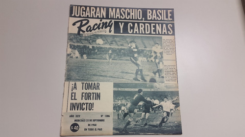 Revista Racing N° 1306 25/9/1968 Racing Lanús