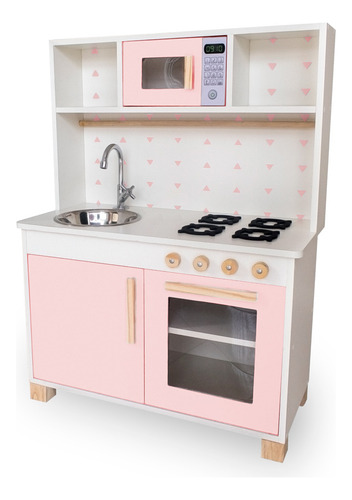 Kit Cozinha Infantil E Máquina De Lavar Infantil Cor Rosa Bebê