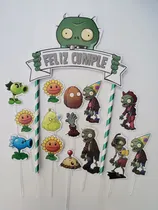 Comprar Adorno De Torta Cake Topper Oferta Listo Para Retirar-enviar Verde Plantas Zombies