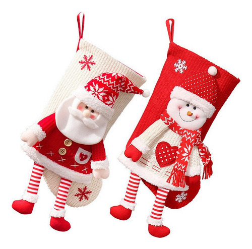 Paquete Con 2 Calcetines Navideños Colgantes Para Decoración