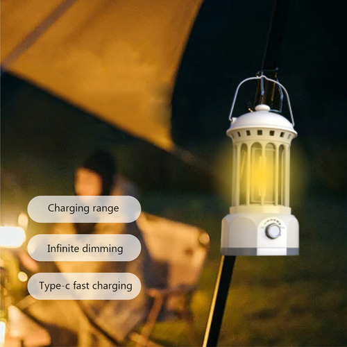 Lámpara De Césped Retro Impermeable Cob Emergency Light Con
