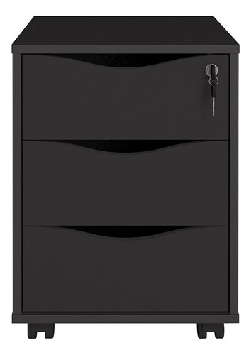 Gaveteiro 3 Gavetas Bronte Preto