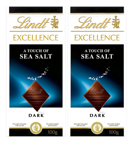 Chocolate Lindt Excellence Sea Salt 100gr. X2