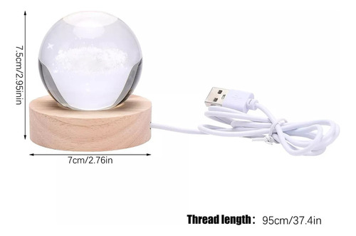 Lámpara De Luz De Noche Led De Bola De Cristal 3d Lámpara Lu