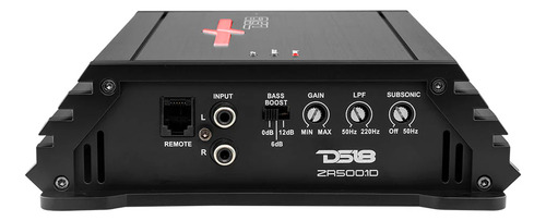 Amplificador de Audio Para Automóvil DS18 ZR500.1D ZR Series 1500 Watts Máximo 1 Canal Monoblock Clase D Color Negro