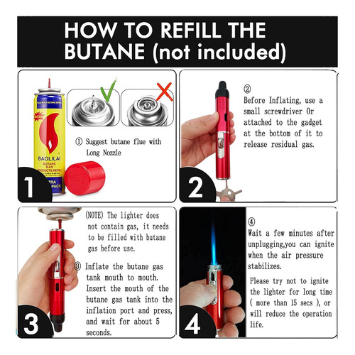Encendedores De Butano, Encendedor De Antorcha Recargable, A