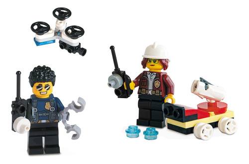 Lego City Minifigure Combo - Jefe De Policía Con Drones Y Bo