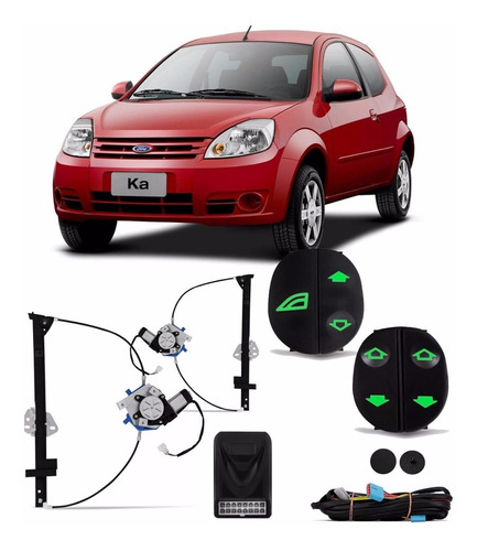 Kit Vidro Eletrico Ford Ka 1997 Até 2007 Sensorizado