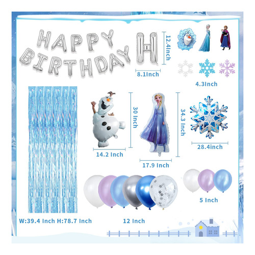 Suministros De Fiesta De Cumpleaños De Frozen, Decoraciones