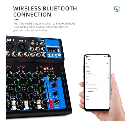 Mezclador De Sonido Profesional Mezclador De 7 Canales Usb