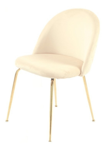Silla Comedor Sibil De Pana Beige Base Dorada Emuebles Cantidad de sillas por set 1 Color de la estructura de la silla Dorado