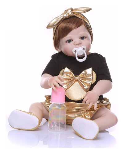 Bebê Boneca Realista Reborn Silicone Lacinho Pronta