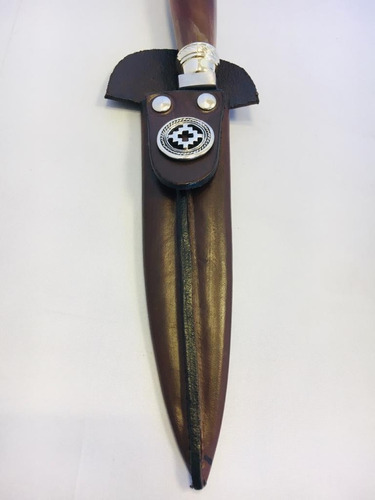 Imagen 5 de 5 de Cuchillo Artesanal Tehuelche 15 Cm / Acero Inox 440 Y Alpaca