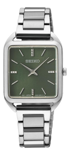 Reloj Seiko Essentials De Cuarzo Con Esfera Verde Para Mujer