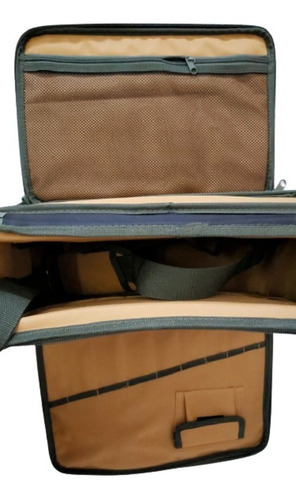 Imagem 4 de 6 de Bolsa Maleta Para Ferramentas Tiracolo Em Lona 30 Bolsos