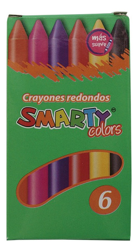 Crayones Redondo Smarty Tamaño Estandar 6 Colores