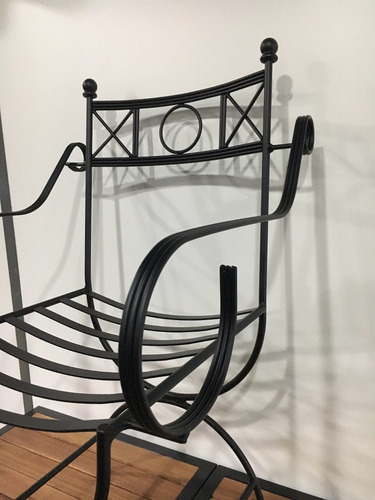 Imagen 2 de 9 de Sillon De Hierro Forjado Estilo Romano Pintura Epoxi Jardin