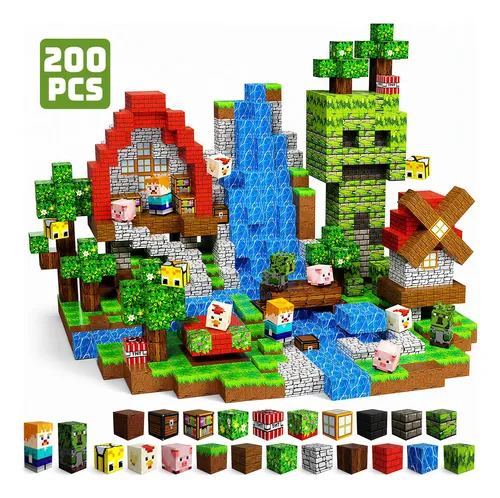 Kit De Blocos De Montar Magnéticos Infantil 100 Ou 200 Peças 200
