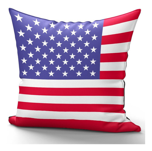 Imagem 1 de 2 de Capa De Almofada 30x30 Cm Bandeira Estados Unidos