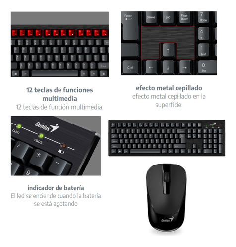 Combo Inalámbrico Teclado Y Mouse Genius Km 8101
