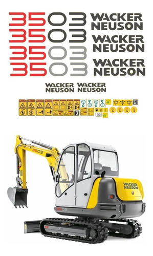 Adesivos Mini Escavadeira Wacker Neuson 3503 Ca-16916 Mq2