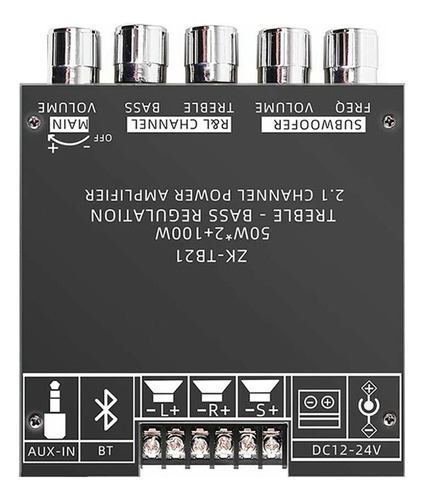 Placa Amplificadora De Subwoofer Zk-tb21 Bluetooth 5.0 50wx2